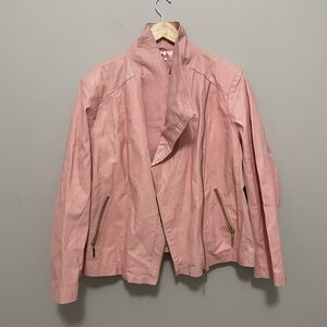 IMAN Leather Moto Jacket Size 2X